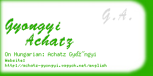 gyongyi achatz business card